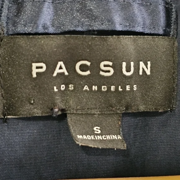 PacSun floral navy blue embroidered satin lined full zip jacket size sma… - Picture 13 of 14